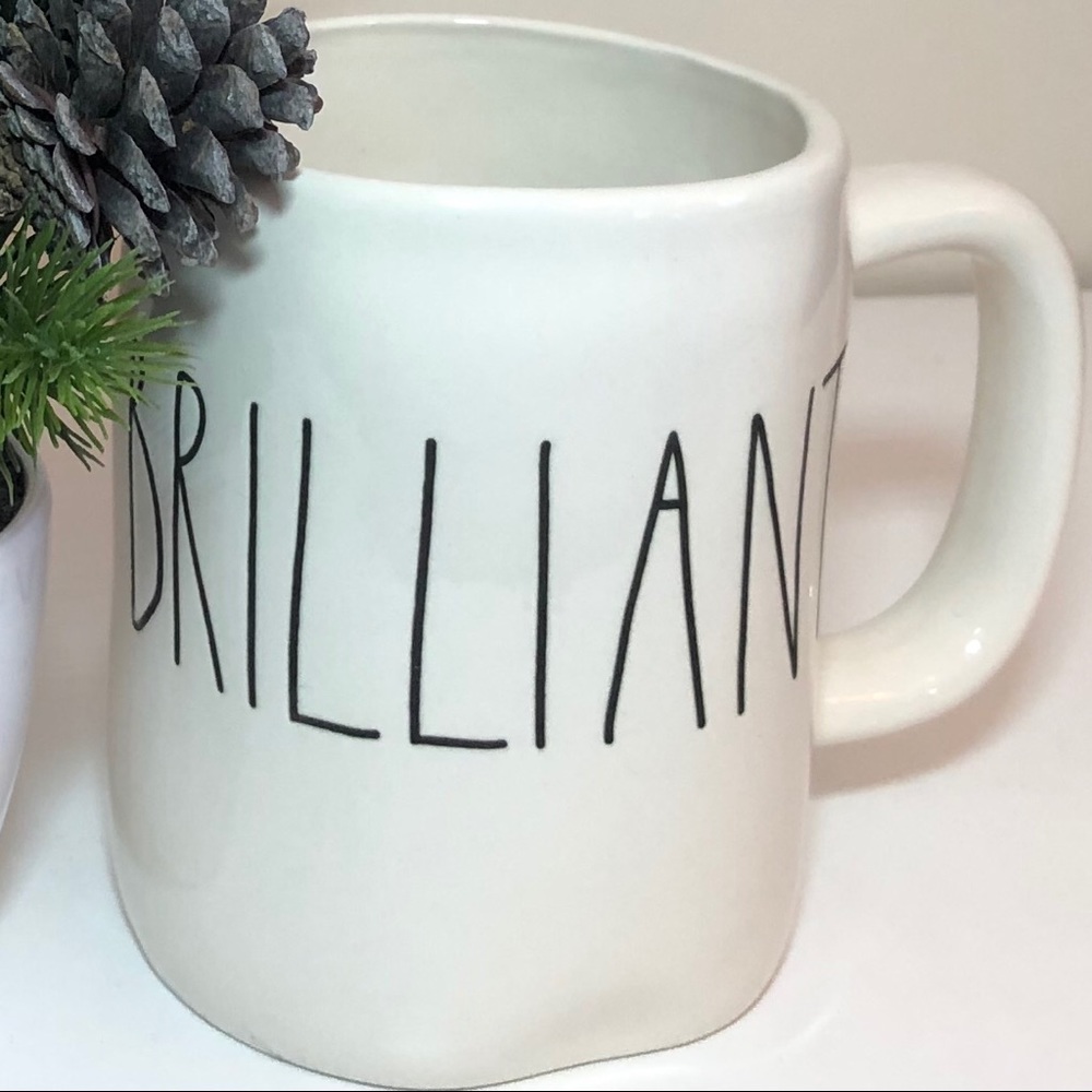 Rae Dunn “BRILLIANT” Mug Coffee Tea Cream White